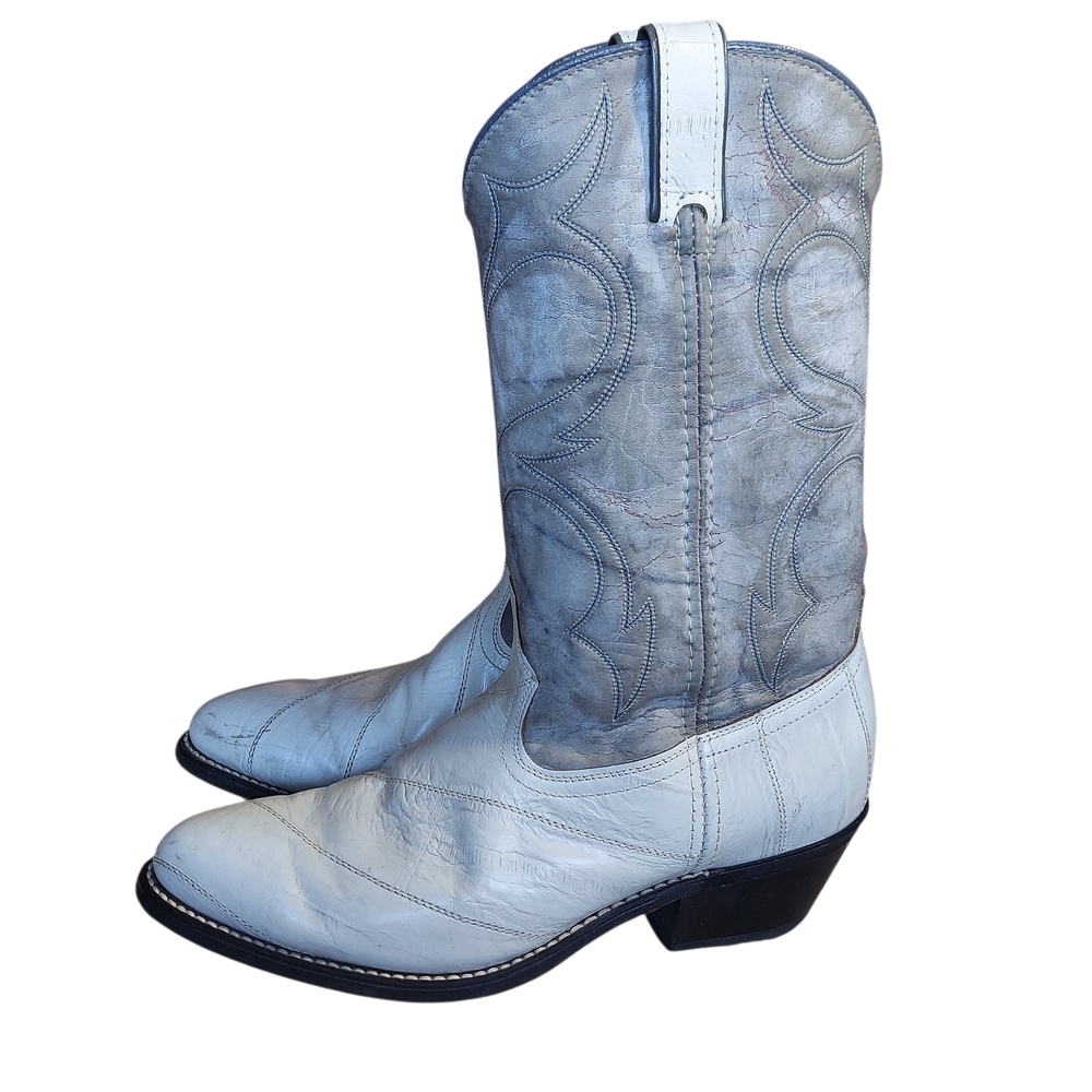 Rocky 5971 Vintage Coastal Cowgirl Rocky Boots Women Gray White Made USA - Picture 4 of 15